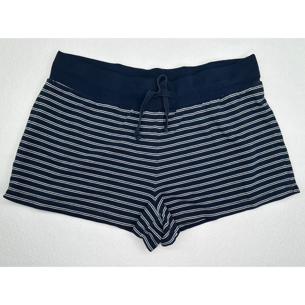 Wild Fable Navy Blue White Stripe Cotton Blend Drawstring Shorts L